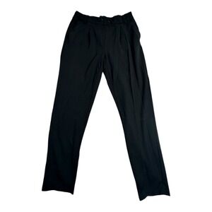 BLENCA Black Elastic Waist Pleated Pants Size M